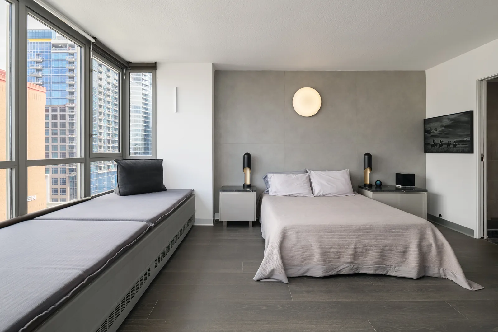 Bedroom and matching bedside lighting