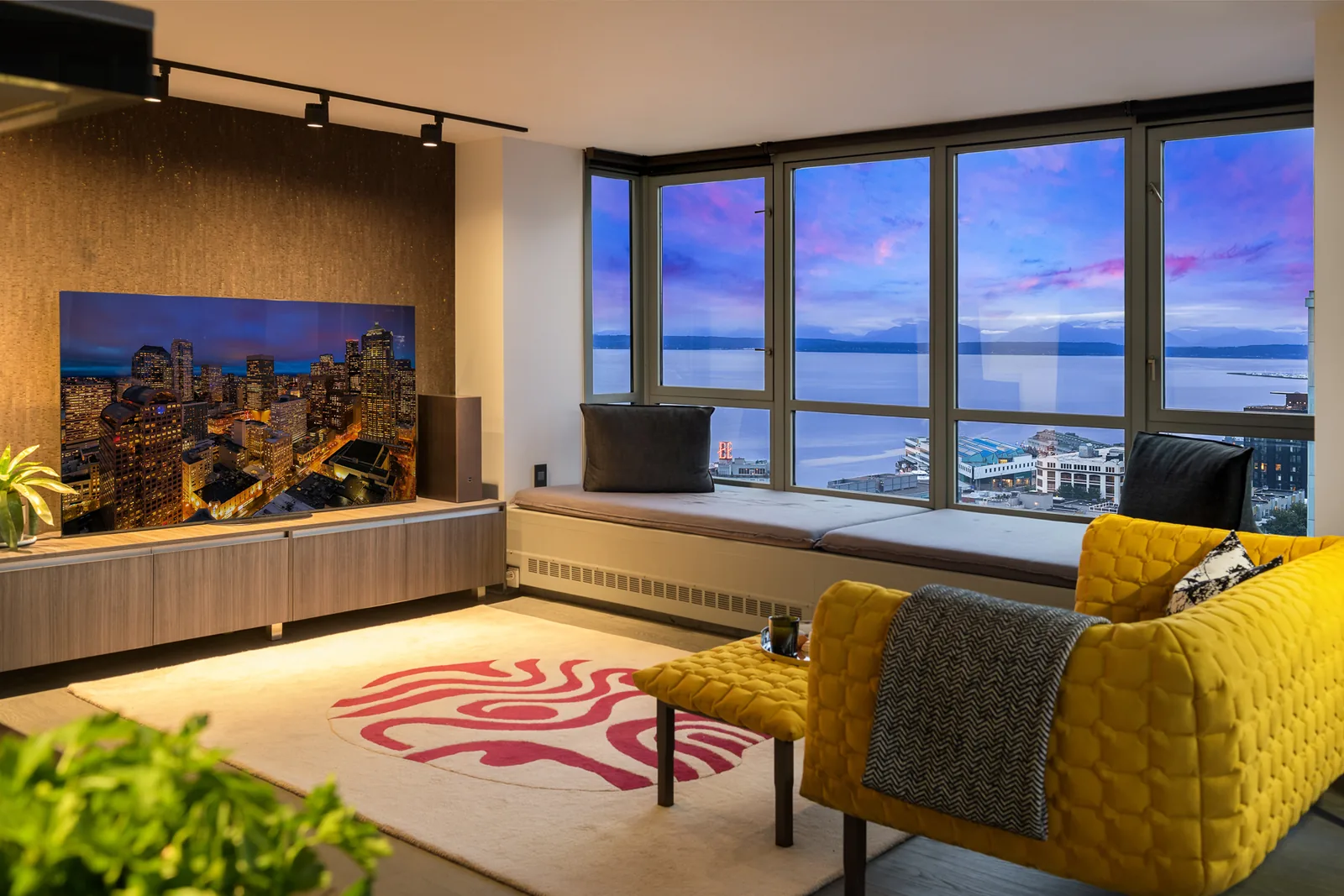 Living room at dusk